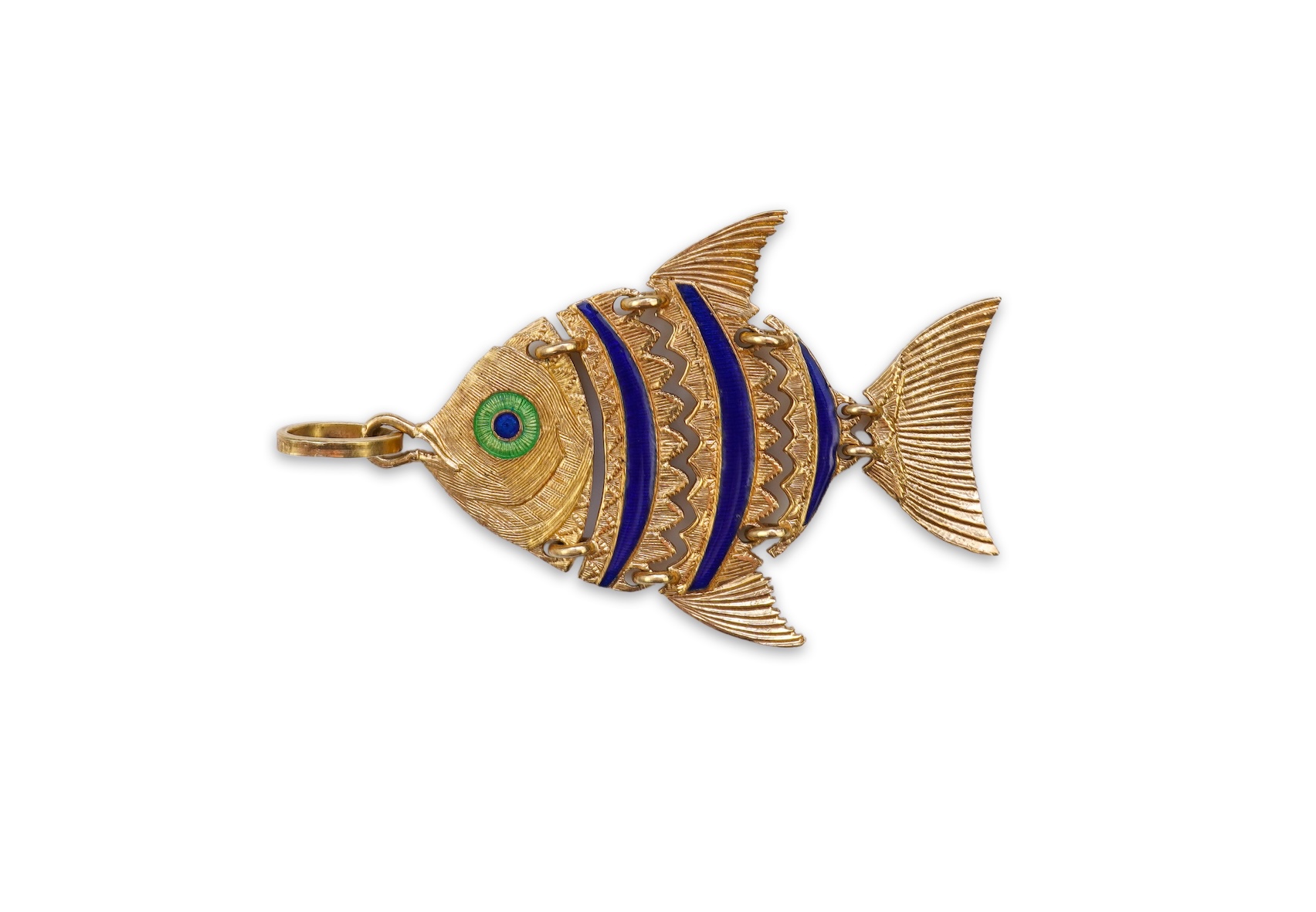 Ponzalli & Chini, a gold and enamel pendant, Italy, circa 1960